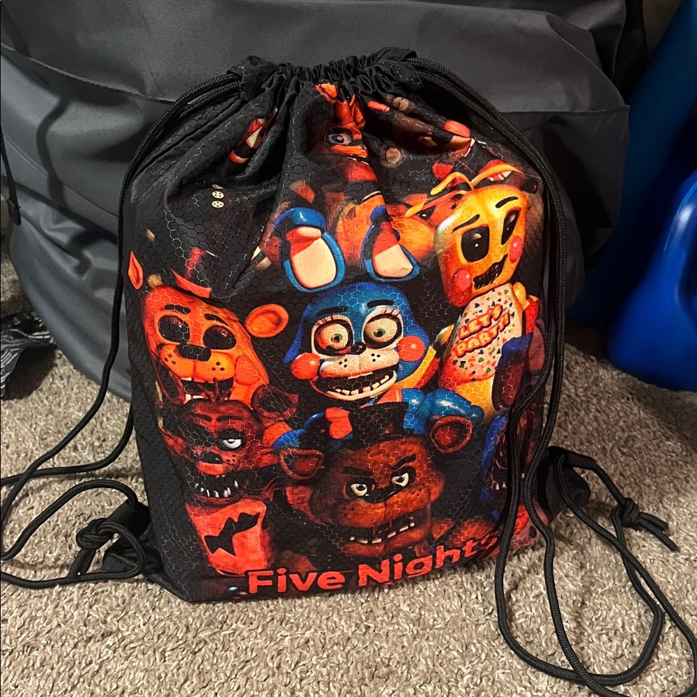 2 Five Nights at Freddy's Multicolor Character Drawstring Bags
